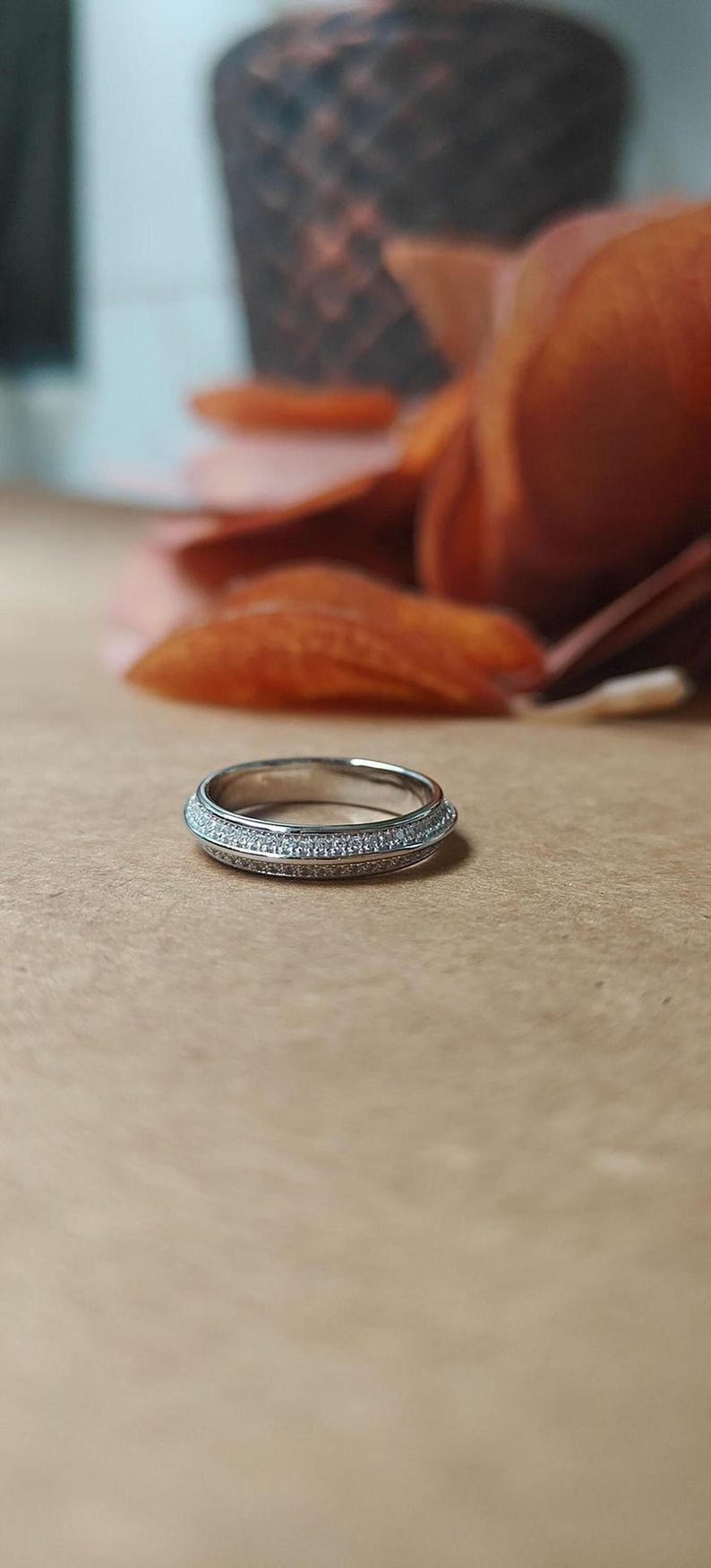 Eternity Wedding Ring: Sterling Silver, Sparkling CZ - Stackable Band ...