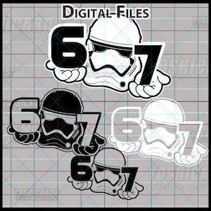 Six Seven 6-7 SVG PNG Digital | Stormtrooper-Style Clipart for Laser, Sublimation, DTF & Print Cut