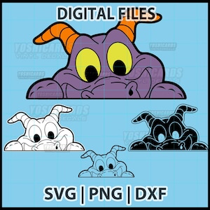 Peeking Figment SVG PNG | Imagination Dragon Clipart for Cricut & Laser Crafts