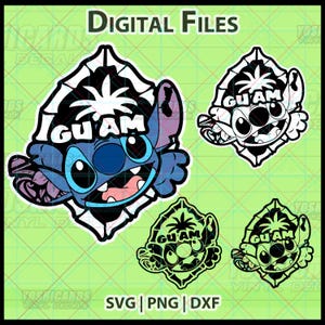 Guam Stitch Peeker Digital Download – 671 Chamorro SVG PNG