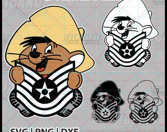 Puede incluir: Conjunto de archivos digitales con un personaje de dibujos animados con un sombrero amarillo y una insignia en blanco y negro con una estrella. Incluye el texto "DIGITAL FILES" y las abreviaturas de tipo de archivo SVG, PNG y DXF.