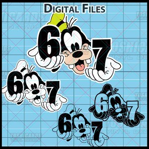 Six Seven 6-7 SVG PNG Digital | Goofy-Style Clipart