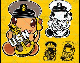 Suboficial Mayor de la Armada E8, Anchor Chibi SVG, Descarga digital, Archivos PNG, DXF, EPS para Cricut y manualidades con láser