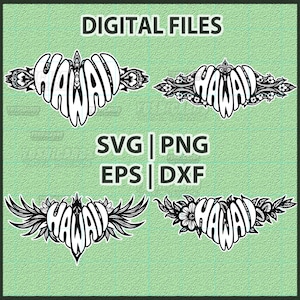 Hawaii Heart Tribal SVG – Island Clipart PNG for Cricut, Sublimation, Decals, Shirts, Mugs, Tumblers, Laser Engraving, Scrapbooking