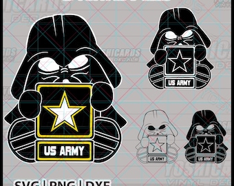 SVG de Darth Vader del Ejército / Regalo de ascenso a sargento para camisetas, vasos y calcomanías / Archivo digital PNG y DXF para Cricut y corte láser / Familia orgullosa del Ejército