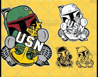 Navy E8 SCPO Senior Chief Fett Anchor Chibi svg, Senior Chief Petty Officer Digital Download, png Files for Cricut & Laser Crafts