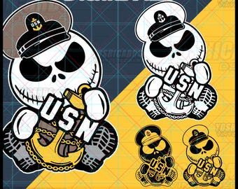 Jefe de la Armada E7 CPO Anchor Skellington Chibi SVG PNG / Descarga digital para Cricut y láser