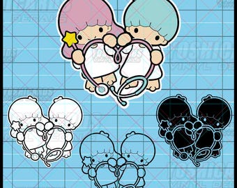 Puede incluir: Archivo digital que presenta una ilustración de dibujos animados de dos personajes sosteniendo un estetoscopio en forma de corazón. Los personajes tienen cabello rosa y azul, y el texto "DIGITAL FILES" está en la parte superior. Se muestran variaciones adicionales a continuación.