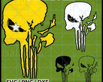 SVG PNG de calavera militar / Regalo de ascenso de sargento / Calcomanía para vaso o camiseta militar estadounidense / Archivo de sublimación para corte láser Cricut eps dxf