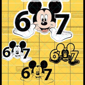 Digital Six Seven 6-7 SVG PNG | Mickey-Style Clipart for Laser, Sublimation, DTF & Print Cut