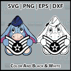 SVG USAF SSgt Mini Mopey Air Force Staff Sergeant E-5 Chibi Digital PNG dxf eps File | Cricut Laser Cutting Promotion Craft Gift