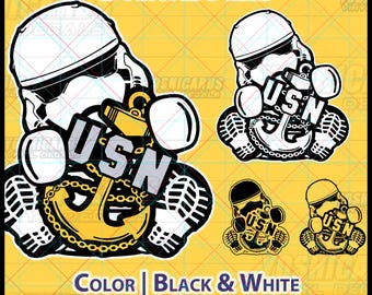 Svg de ancla de soldado jefe de la Marina, descarga digital Chibi de suboficial jefe E7, archivo láser Cricut de la Marina de los EE. UU., PNG para manualidades