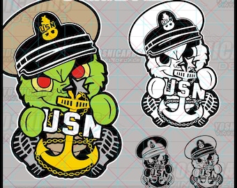 Digital Navy E8 SCPO Mean One Chibi SVG PNG / Jefe Mayor Ancla Clipart
