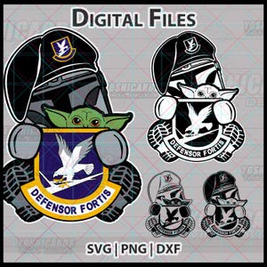 Digital USAF Security Forces Mandalorian Art, SFS 3P0X1 png dxf File, Air Force Military Downloadable file for Shirt Tumbler Laser Gift image 1