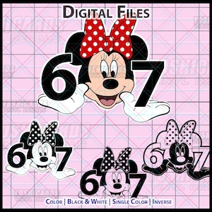 Six Seven 6-7 SVG PNG | Minnie-Style Clipart for Sublimation, Vinyl & Laser