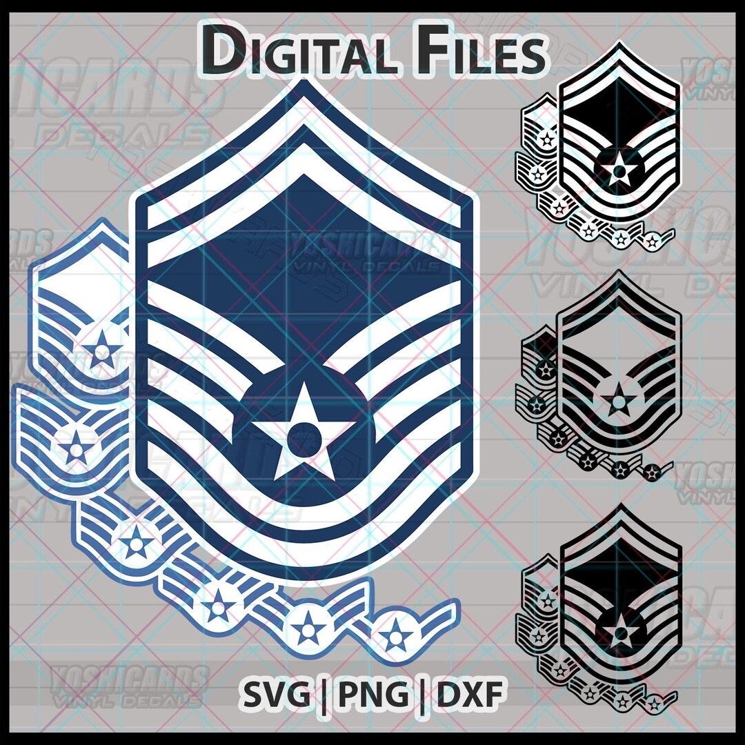 Smsgt USAF Smsgt Rank Rising SVG, Senior Master Sergeant E-8 PNG - Etsy