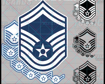 USAF SMSgt Rank Rising SVG, Senior Master Sergeant E-8 PNG