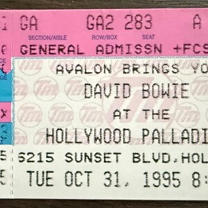 デビッドボウイ /  直筆サイン色紙・TOUR BOOK・コンサートチケット David Bowie Concert Ticket Stub - Etsy