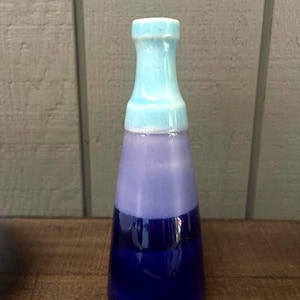 Vintage 1960s Eduardo Vega Multi color Glazed Vase Signed Pottery Vase Jug MCM decor