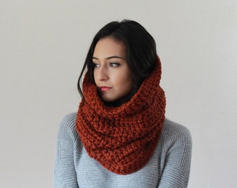 Snood, Hooded Scarf, Chunky Knit Cowl, Infinity Scarf, Crochet Cowl, Knit Scarf -- THE CHARTRES