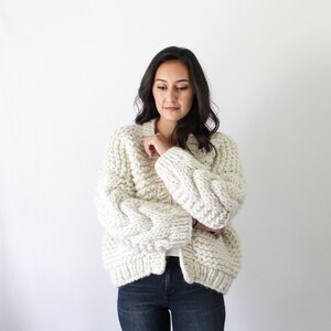 Crochet Cardigan, Chunky Cardigan, Hand Knitted Sweater THE NEWBURY image 2