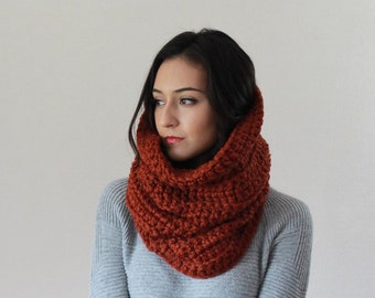 Hooded Cowl, Chunky Cowl Thermal Textured Scarf. -- THE CHARTRES Snood