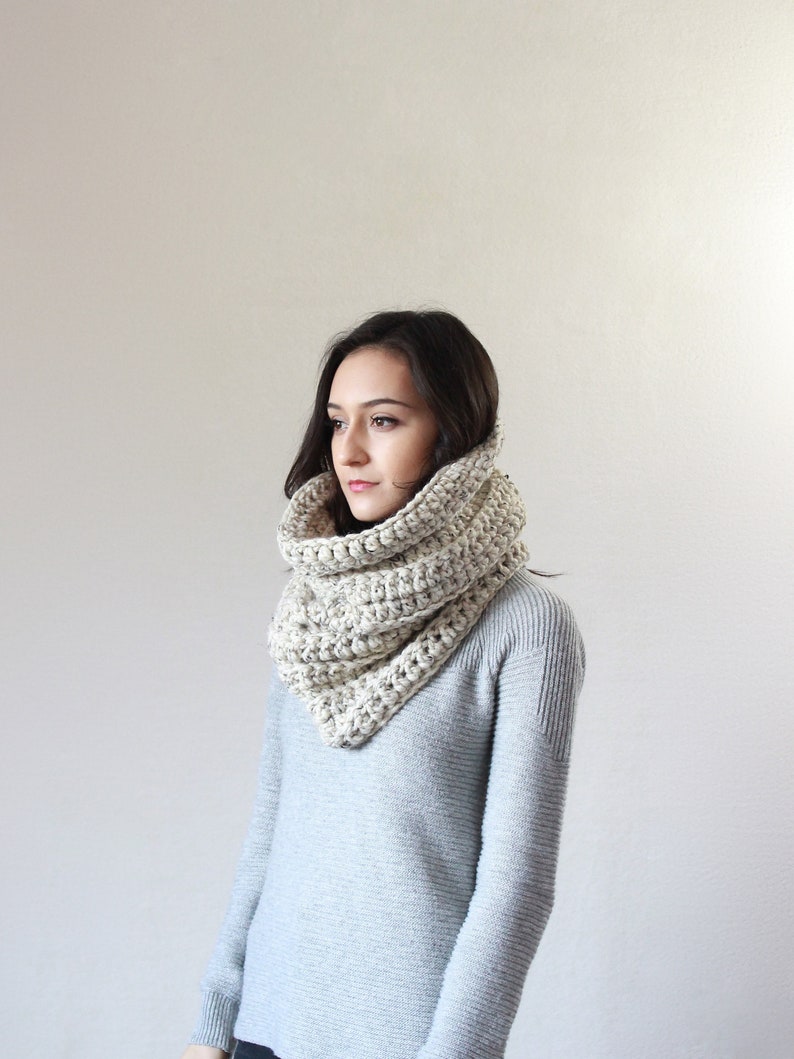 Crochet Hooded Scarf, Snood, Crochet Cowl, Infinity Scarf THE CHARTRES Neck Warmer image 3
