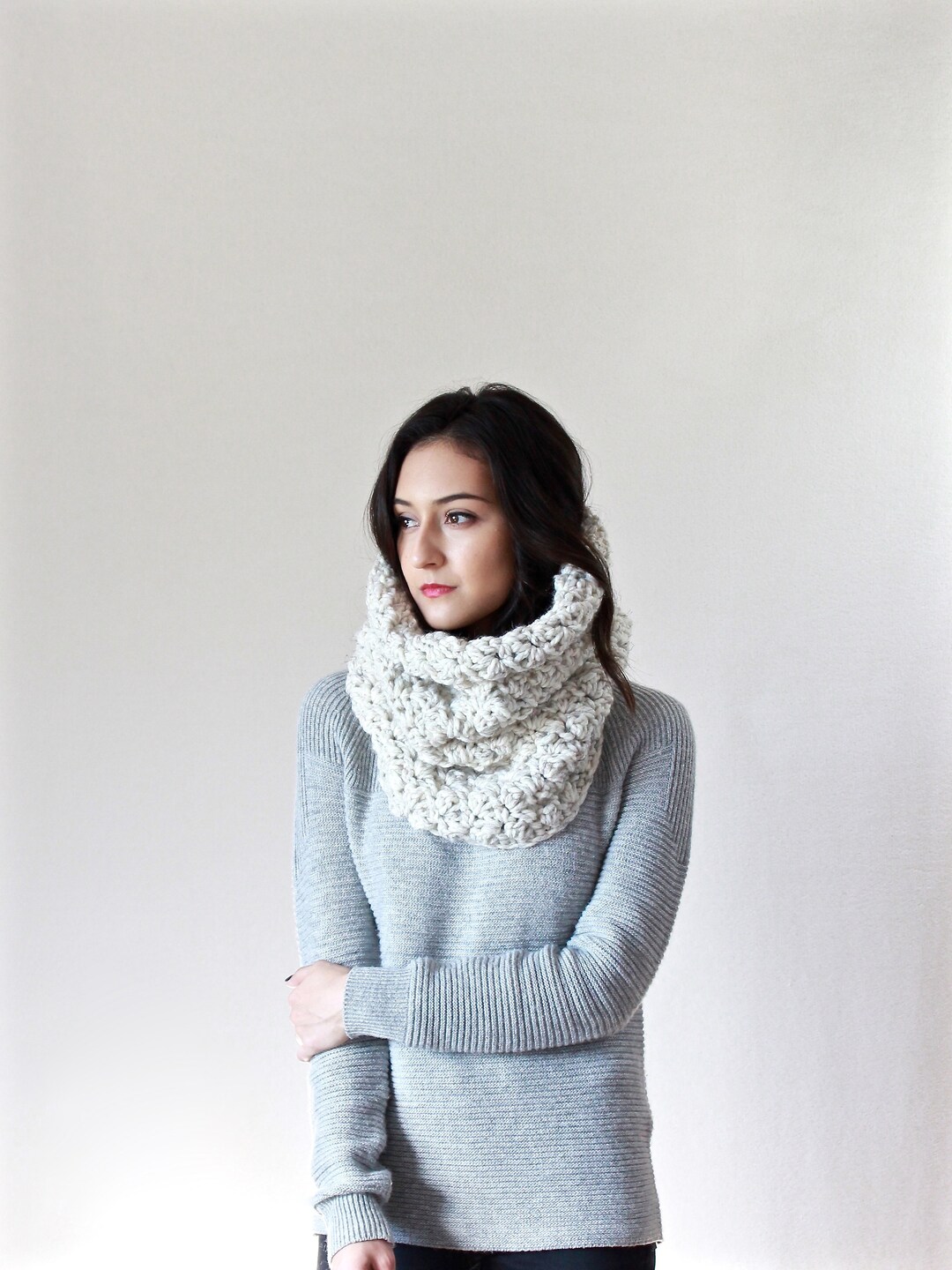 Neck Warmer, Knit Neck Scarf Wrap, Cowl Scarf, Snood, Knitted Neck