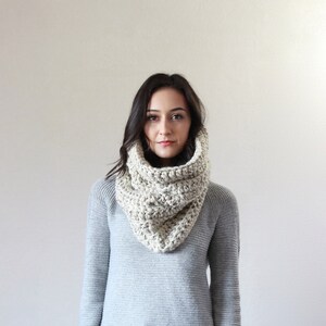 Hooded Cowl, Chunky Cowl Thermal Textured Scarf. THE CHARTRES Snood image 7