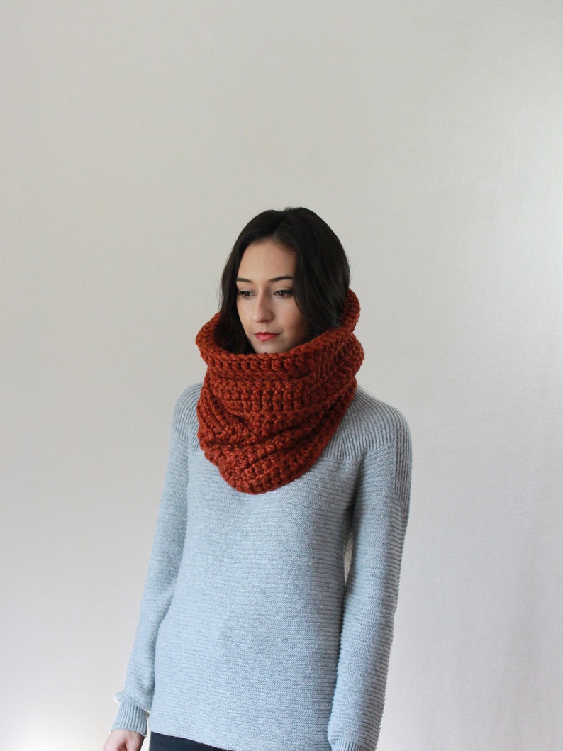 Hooded Cowl, Chunky Cowl Thermal Textured Scarf. THE CHARTRES Snood image 2