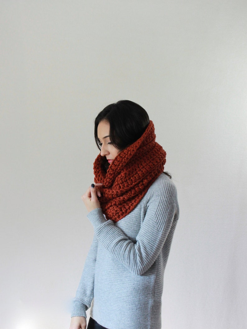 Hooded Cowl, Chunky Cowl Thermal Textured Scarf. THE CHARTRES Snood image 5