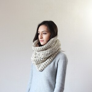 Hooded Cowl, Chunky Cowl Thermal Textured Scarf. THE CHARTRES Snood image 6