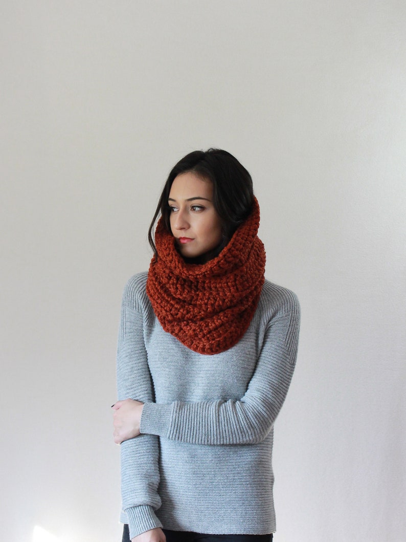 Crochet Hooded Scarf, Snood, Crochet Cowl, Infinity Scarf THE CHARTRES Neck Warmer image 7