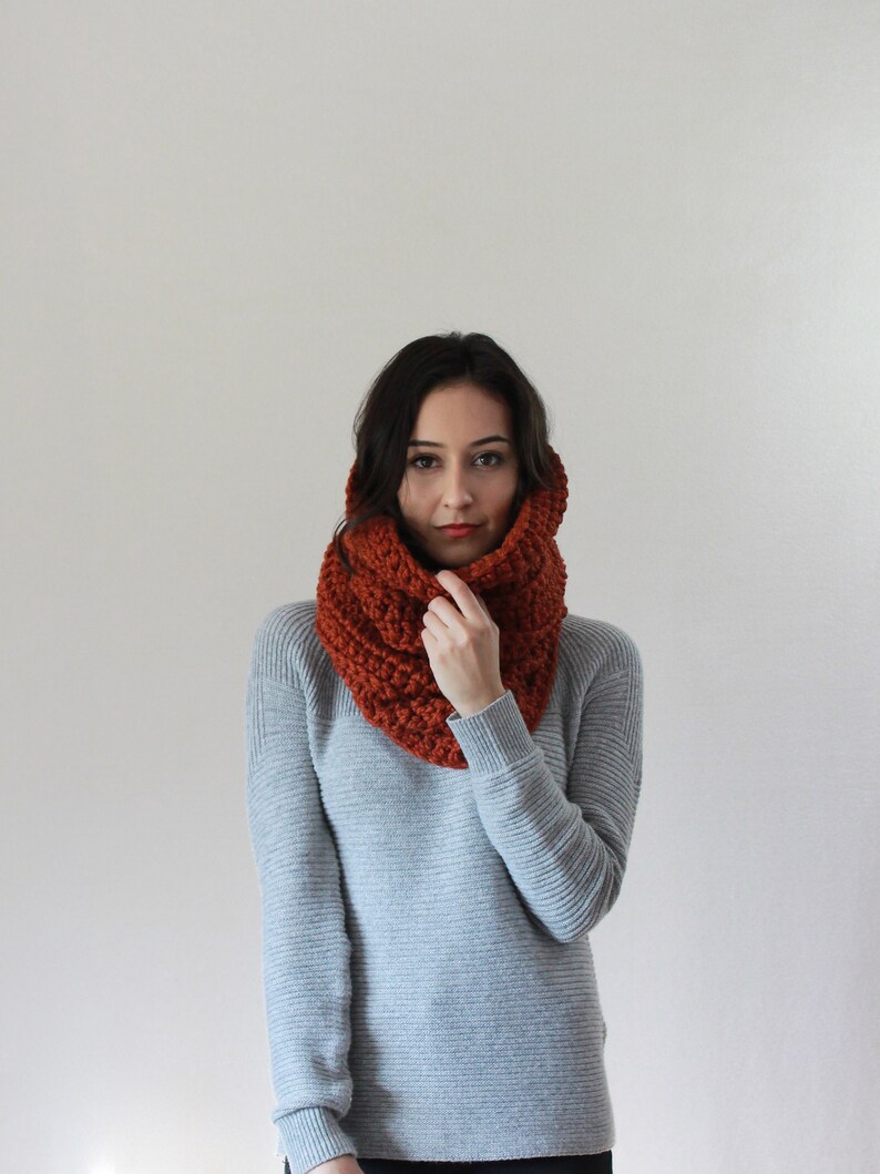 Crochet Hooded Scarf, Snood, Crochet Cowl, Infinity Scarf THE CHARTRES Neck Warmer image 4