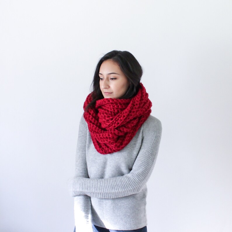 Infinity Scarf, Crochet Scarf, Cowl Scarf, Wool Scarf, Snood LE FLEUR image 7