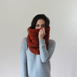 Hooded Cowl, Chunky Cowl Thermal Textured Scarf. THE CHARTRES Snood image 3