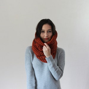 Hooded Cowl, Chunky Cowl Thermal Textured Scarf. THE CHARTRES Snood image 4