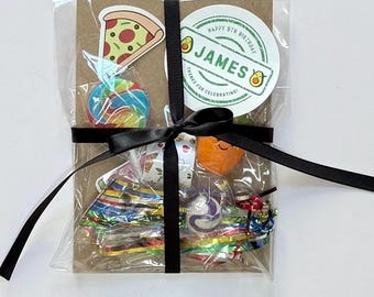 Personalized Kids Party Favor Bags – Set of 12 or More – Pre-Filled Goodie Bags – Birthday Favors