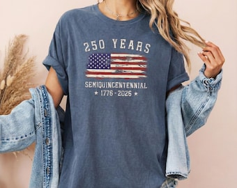 Comfort Colors® Retro USA 250 T-Shirt, 250th Anniversary Independence Day Tee, Patriotic 4th of July Shirt, USA Flag Graphic Gift
