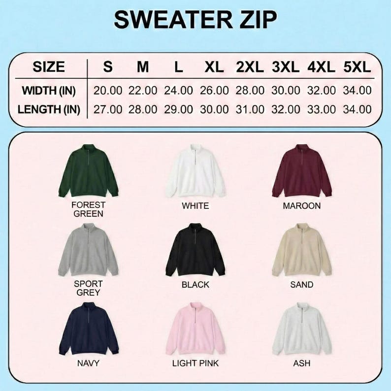 Custom Embroidered Quarter Zip Sweatshirt, USA Sleeve Inspired Pullover, Monogram Quarter Zip Sweater, Unisex Blue Fleece image 11