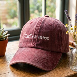 Gorra de béisbol bordada de Carls a Mess, gorra minimalista unisex lavada, gorra con cita divertida de verano, regalo de reality show