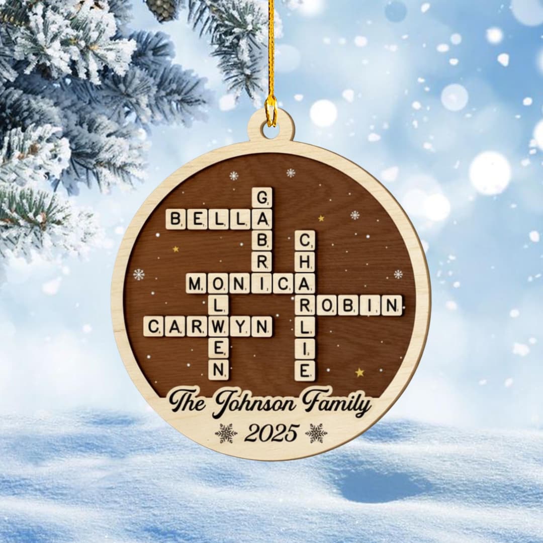 Scrabble Problem Personalized Family Name Scrabble Ornament Wooden Christmas Decor ...