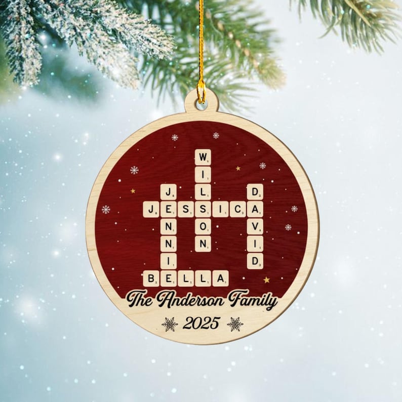 Scrabble Problem Personalized Family Name Scrabble Ornament Wooden Christmas Decor ...