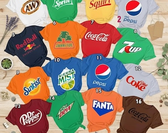 Soda Drinking Party Halloween Costume Shirt, Funny Soda Drinks Family Group Halloween Outfit