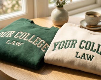 Embroidered Custom Law School Sweatshirt: Personalized College Program Crewneck