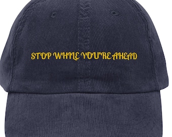 Funny Embroidered Corduroy Dad Hat: Vintage Style Adjustable Cap
