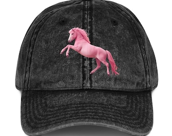 Pink Pony Club Hat | Embroidered Vintage Black Dad Cap