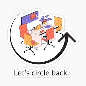 Let’s Circle Back Sticker – Funny Office Humor Sticker, Corporate Sarcasm Sticker, Work Laptop Sticker, Coworker Gift, Water Bottle Decal