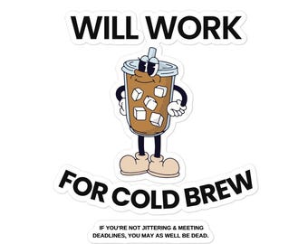 Adesivo per caffè freddo: divertente adesivo in vinile per caffè freddo