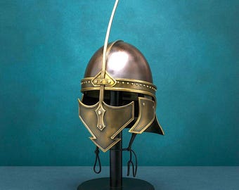 Von Hand geschmiedeter Ritterhelm: Römischer Barbuta, LARP Cosplay Rüstung
